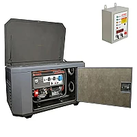 Генератор A-iPower A6000EAX в супертихом зимнем кожухе 1400SS RAL 7024 + блок автозапуска A-iPower 400 В, 25 А