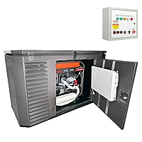 Бензиновый генератор A-iPower A13000EAX в супертихом зимнем кожухе 1700SS RAL 8019 + блок автозапуска A-iPower 230В/400В 100А 8 ПИН